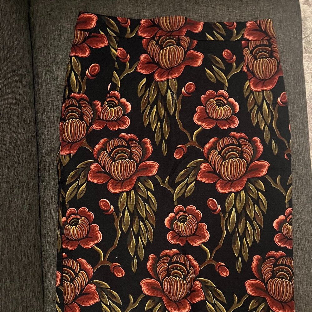 Black Floral Skirt